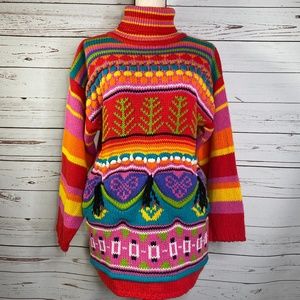 Vintage 90's One Step Up Artsy Sweater Small